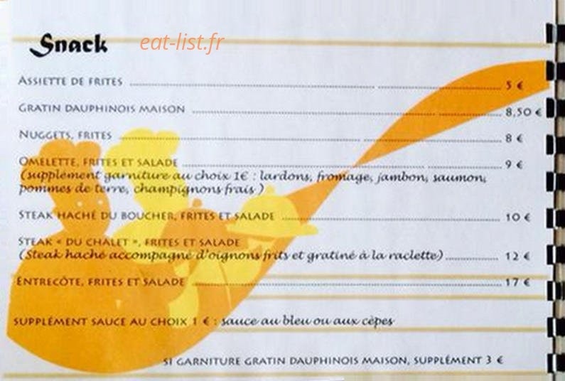 Le Chalet — carte page 5