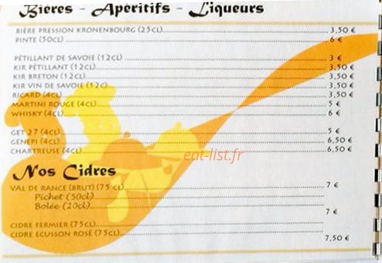 Le Chalet — carte page 11