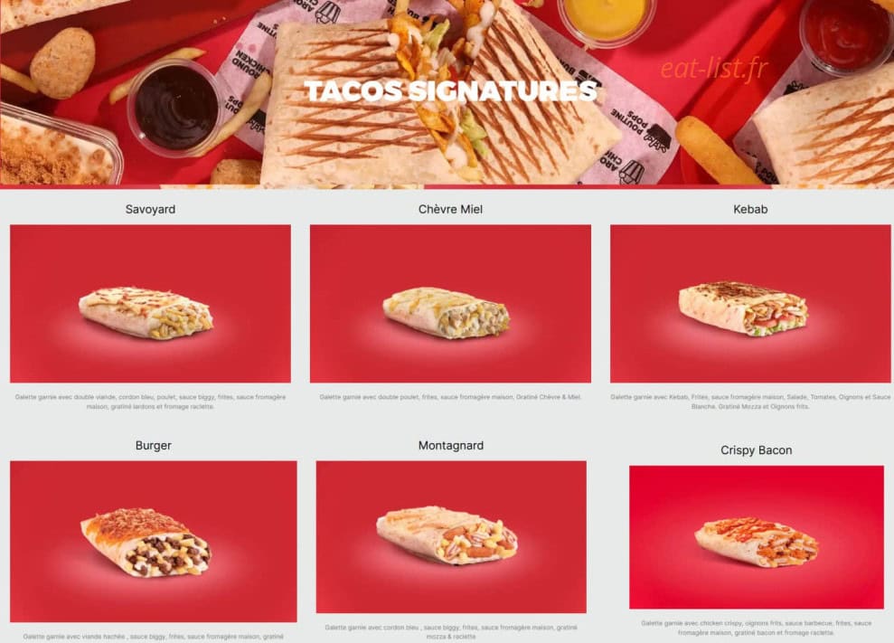 Tacos Avenue — carte page 2
