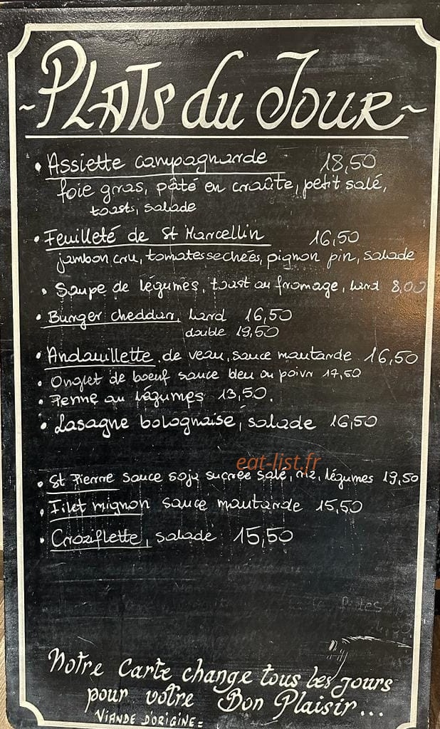 Café de La Place — carte page 1