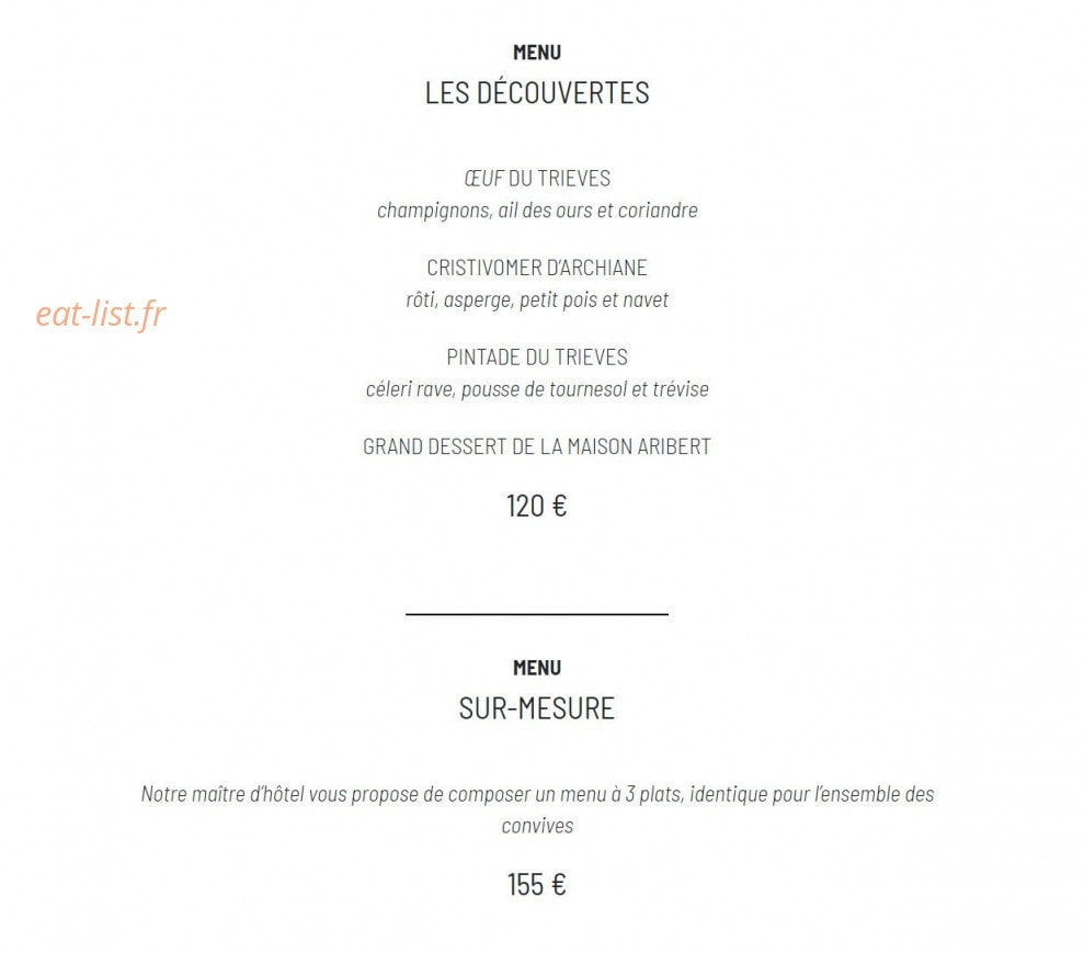 Christophe Aribert — carte page 1