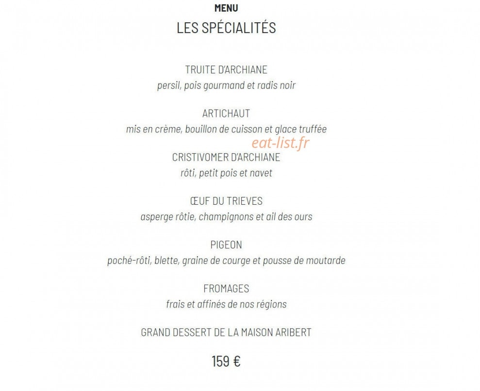 Christophe Aribert — carte page 2