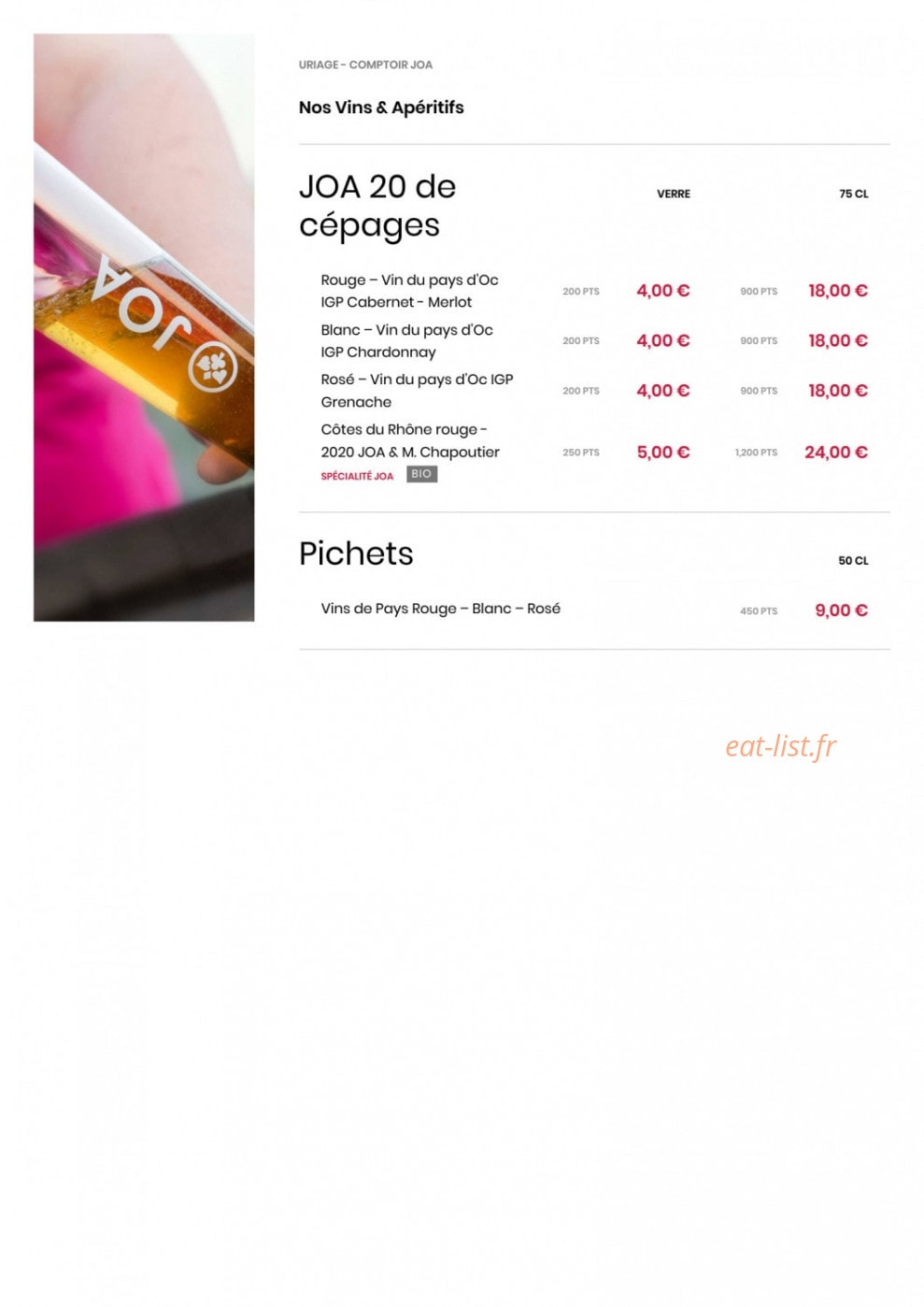 Comptoir JOA — carte page 4