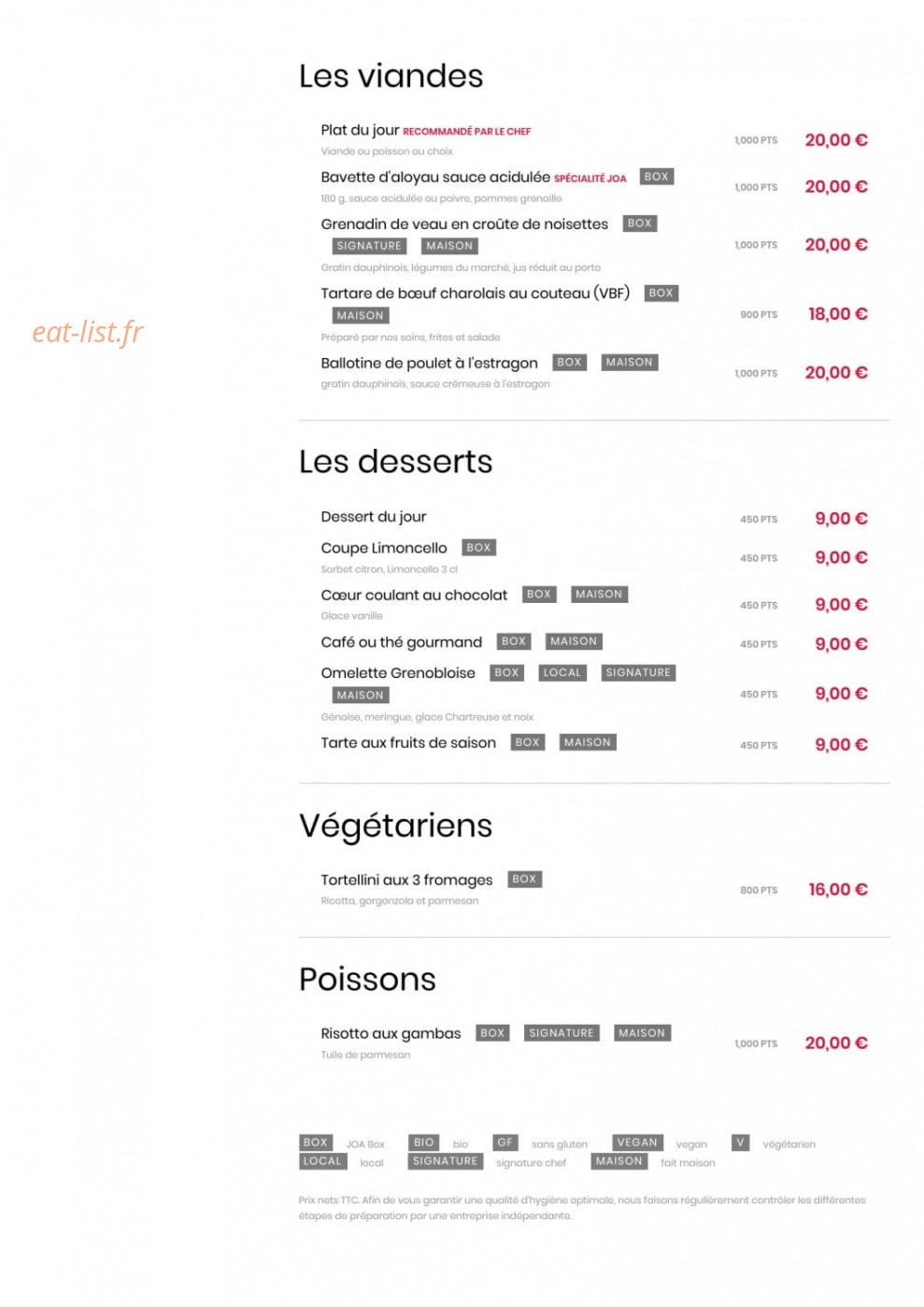 Comptoir JOA — carte page 3