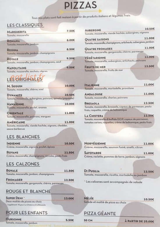 La Chistera — carte page 1