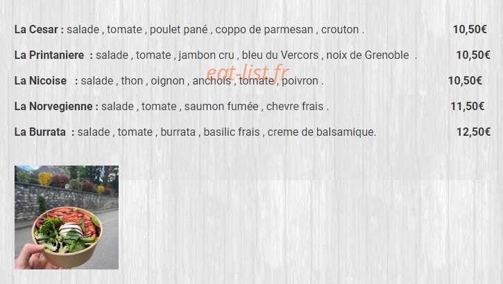 Top Pizza Burger — carte page 7