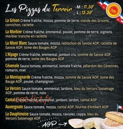 Top Pizza Burger — carte page 9