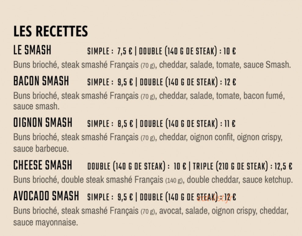 Top Pizza Burger — carte page 2