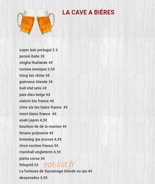 Top Pizza Burger — carte page 15
