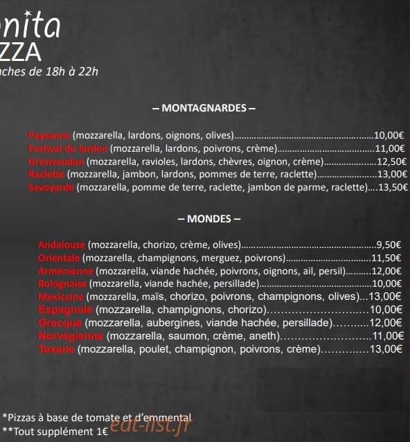 Leonita Pizza — carte page 2