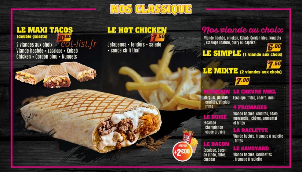 Royal Tacos — carte page 2