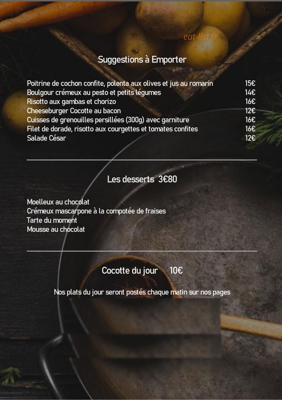 Cocotte — carte page 1