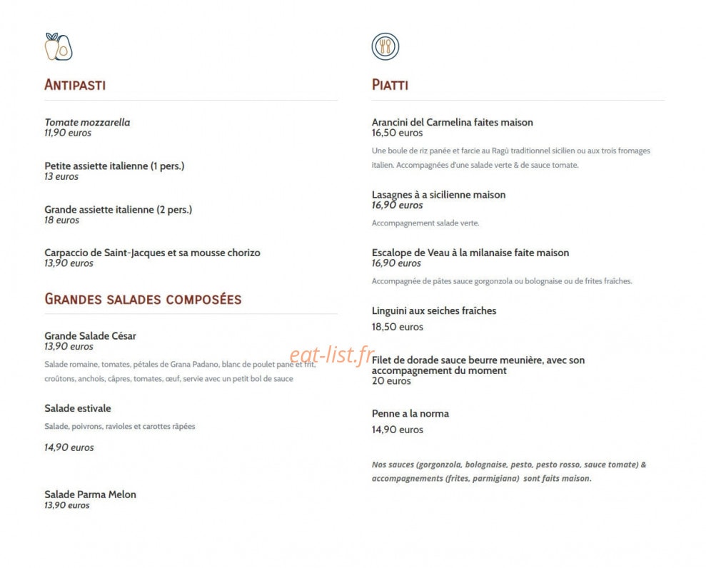 Carmelina — carte page 1