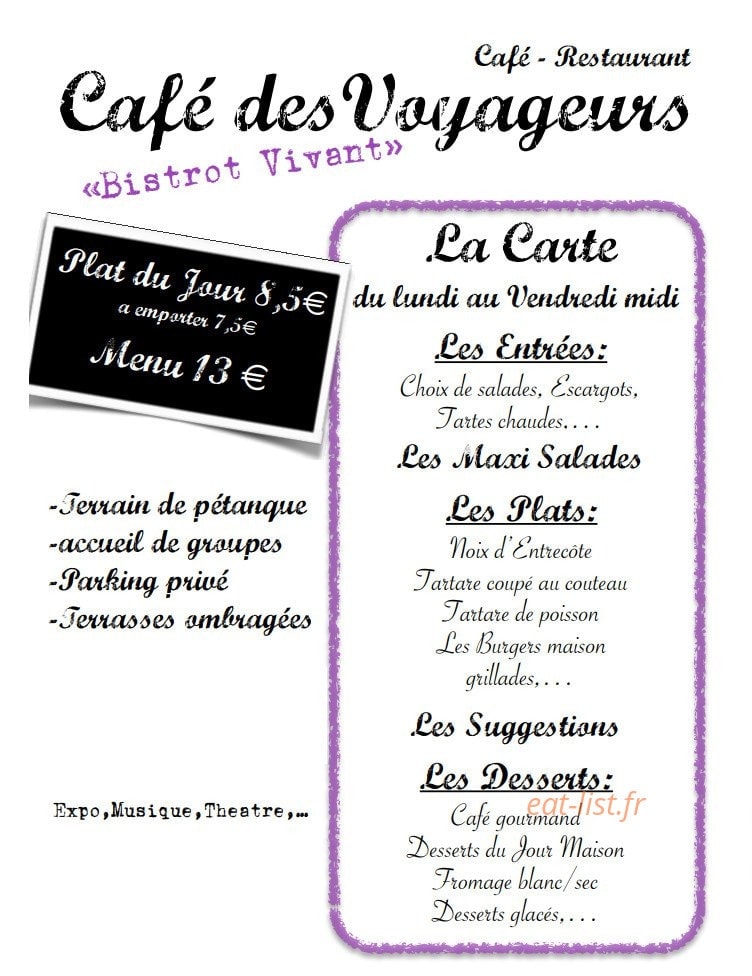 Café des voyageurs — carte page 1