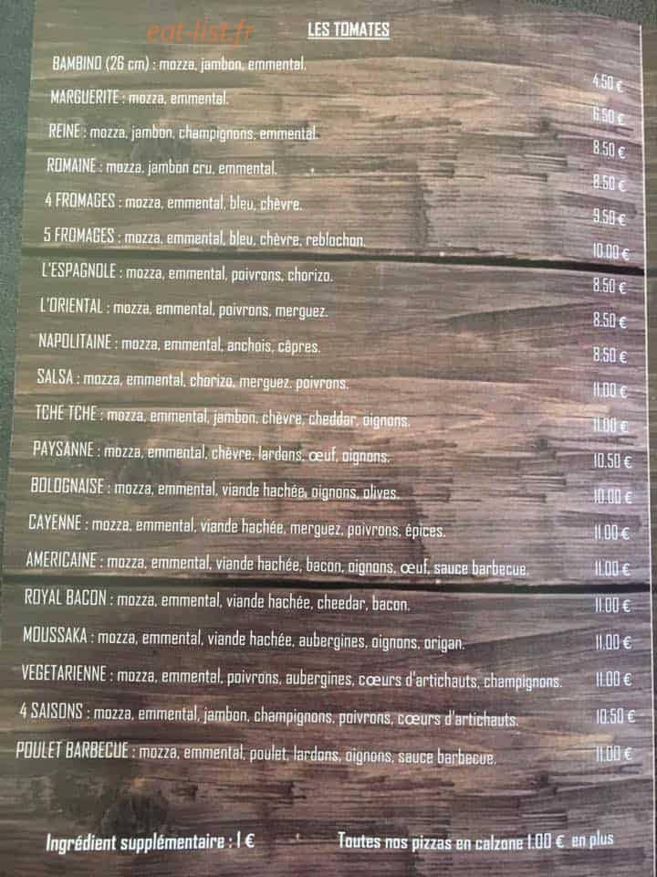 A feu vif pizza — carte page 2