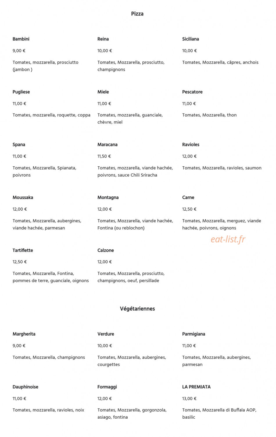 La Premiata — carte page 1