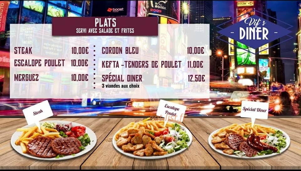 Vif's Diner — carte page 2
