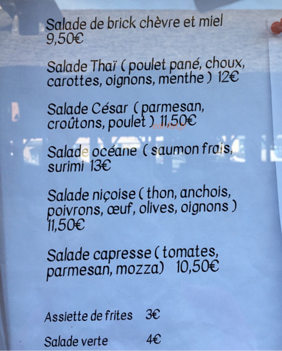Au P'tit Délice — carte page 1