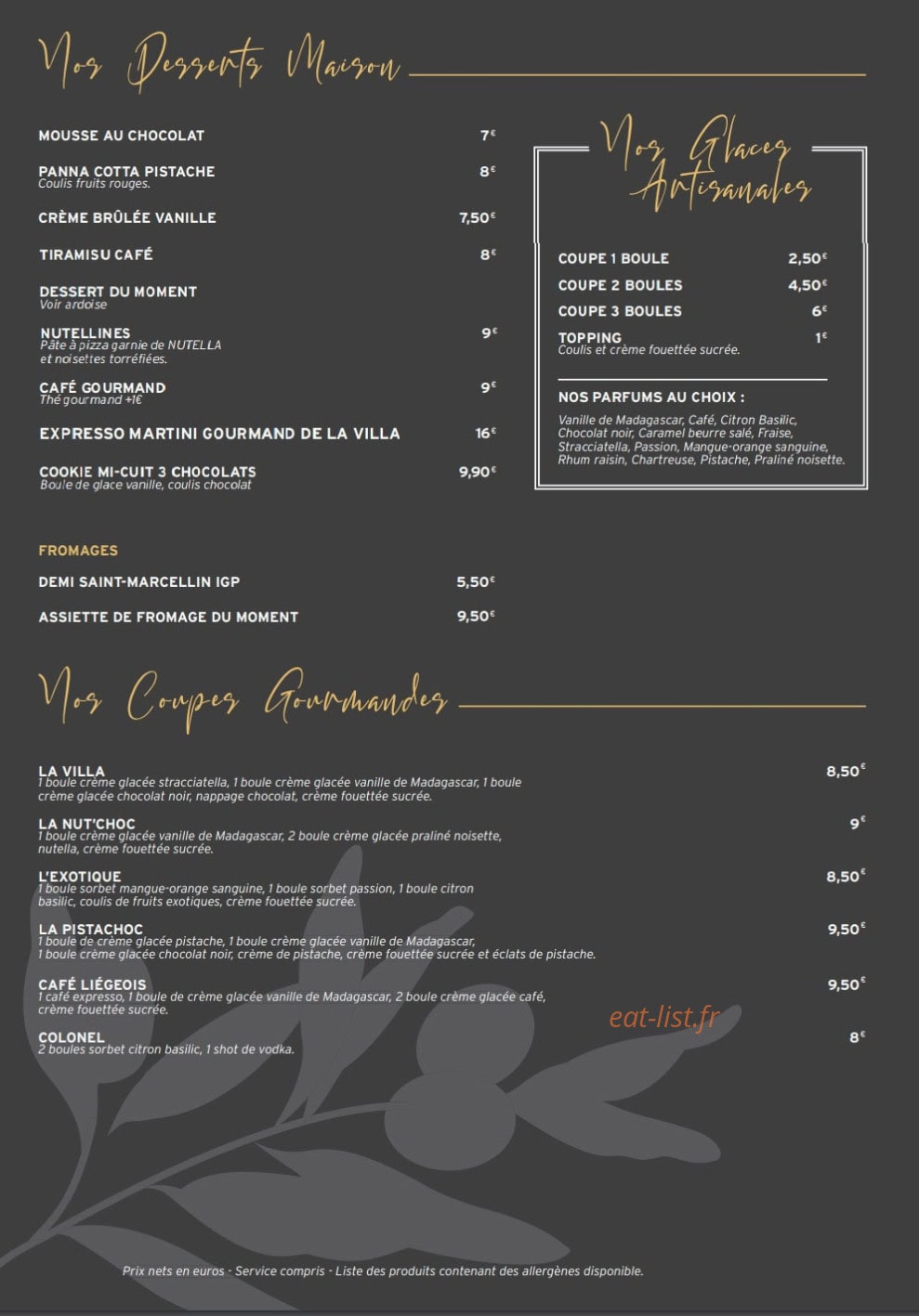 La Villa — carte page 4
