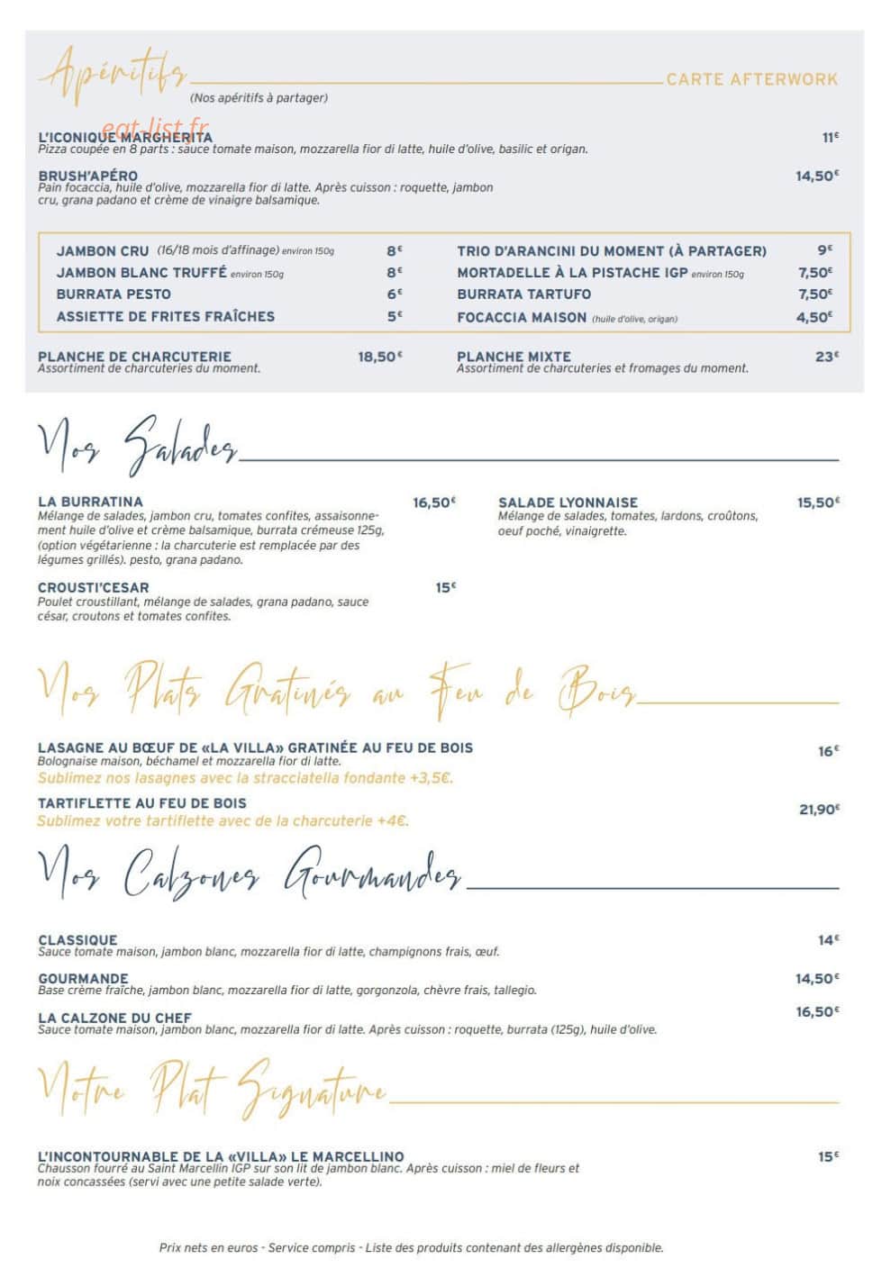 La Villa — carte page 2