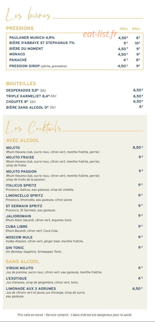 La Villa — carte page 6