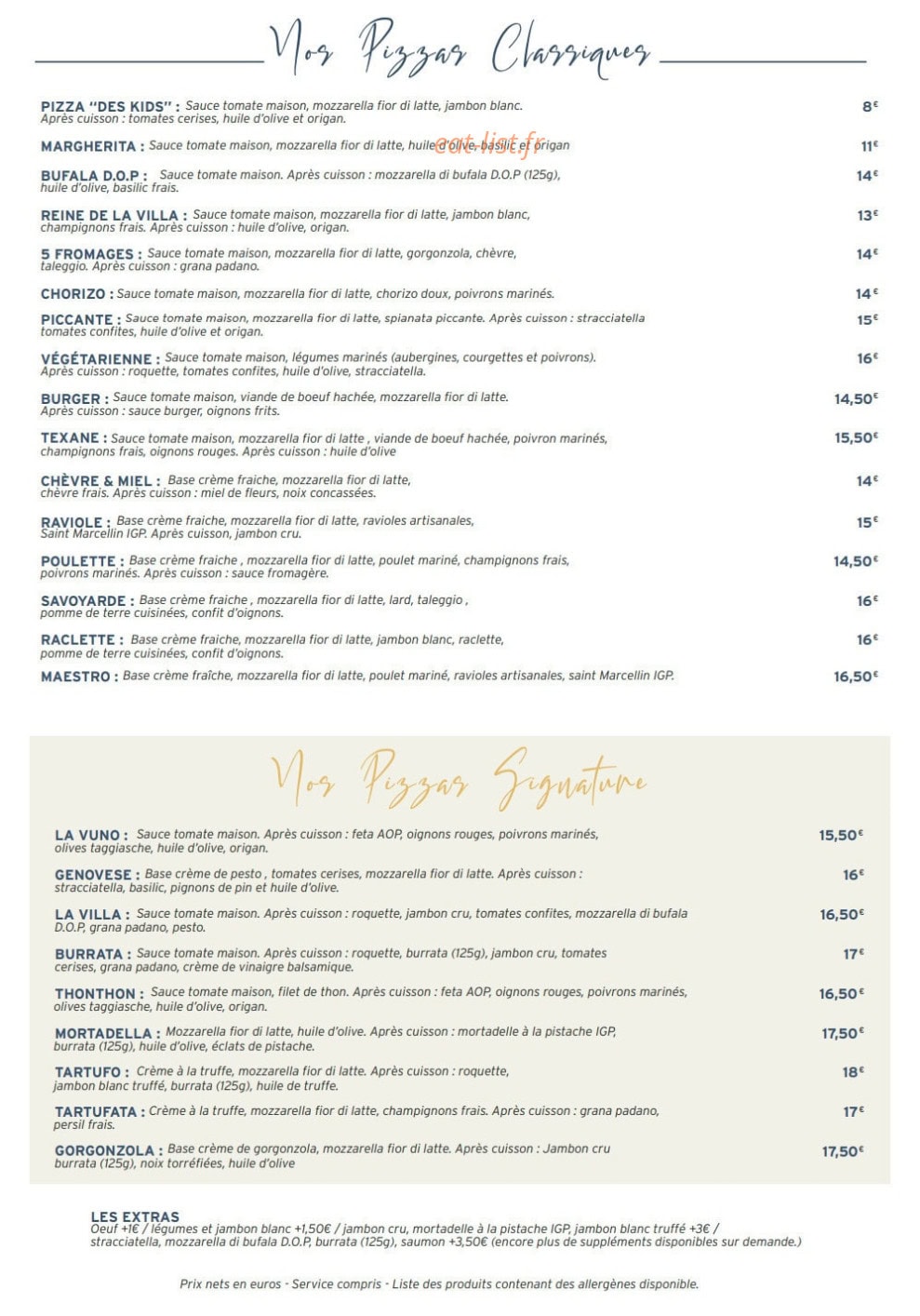 La Villa — carte page 3