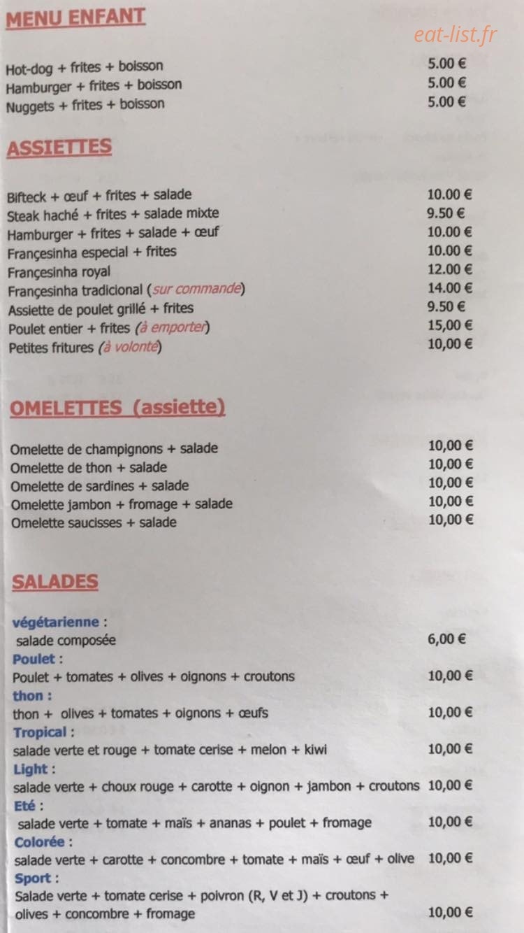 Sandwicherie De La Gare — carte page 2