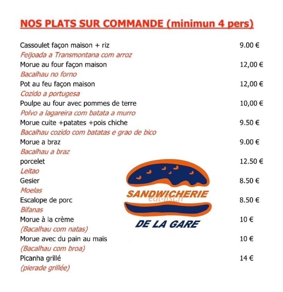 Sandwicherie De La Gare — carte page 5