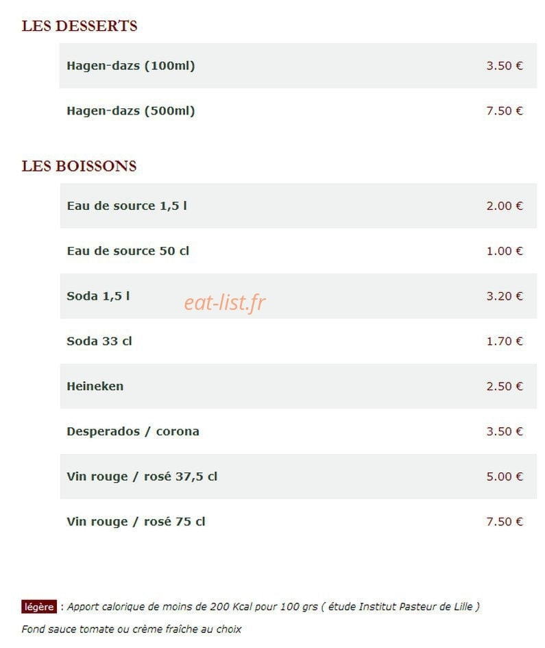 Le Kiosque à Pizzas — carte page 4