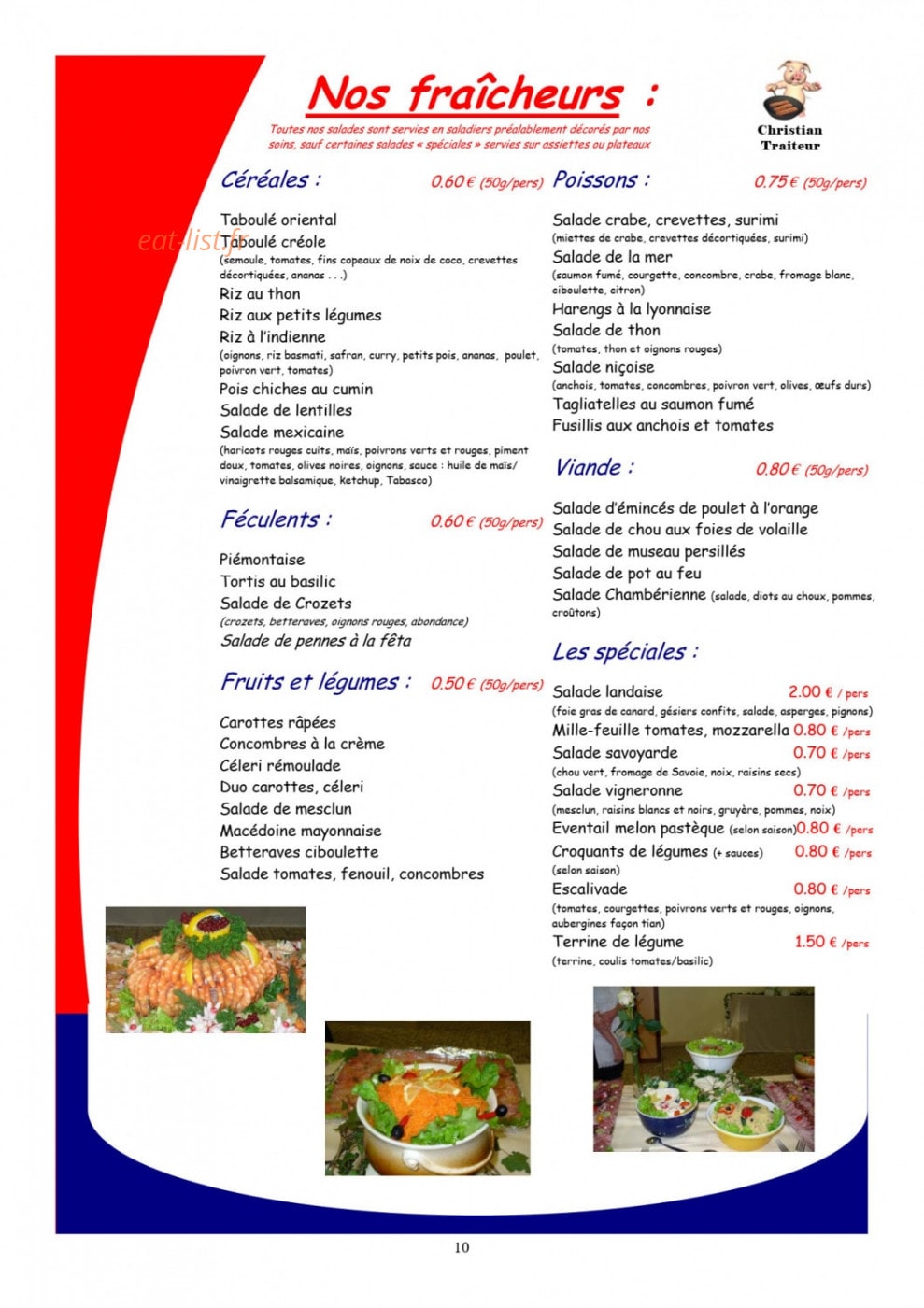 Christian Traiteur — carte page 8
