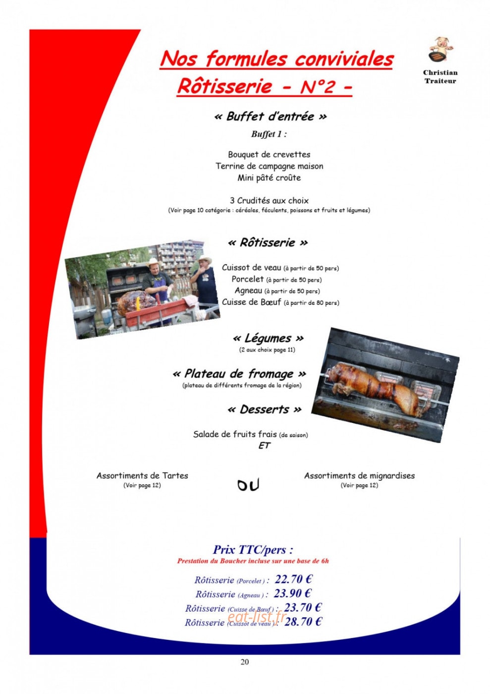 Christian Traiteur — carte page 6