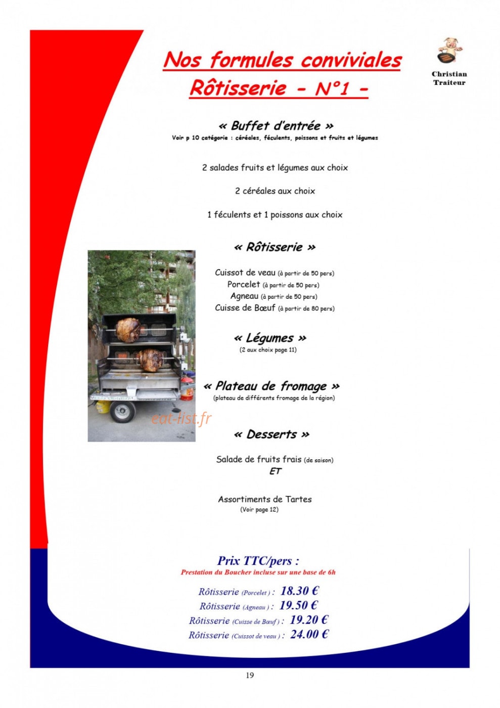 Christian Traiteur — carte page 5