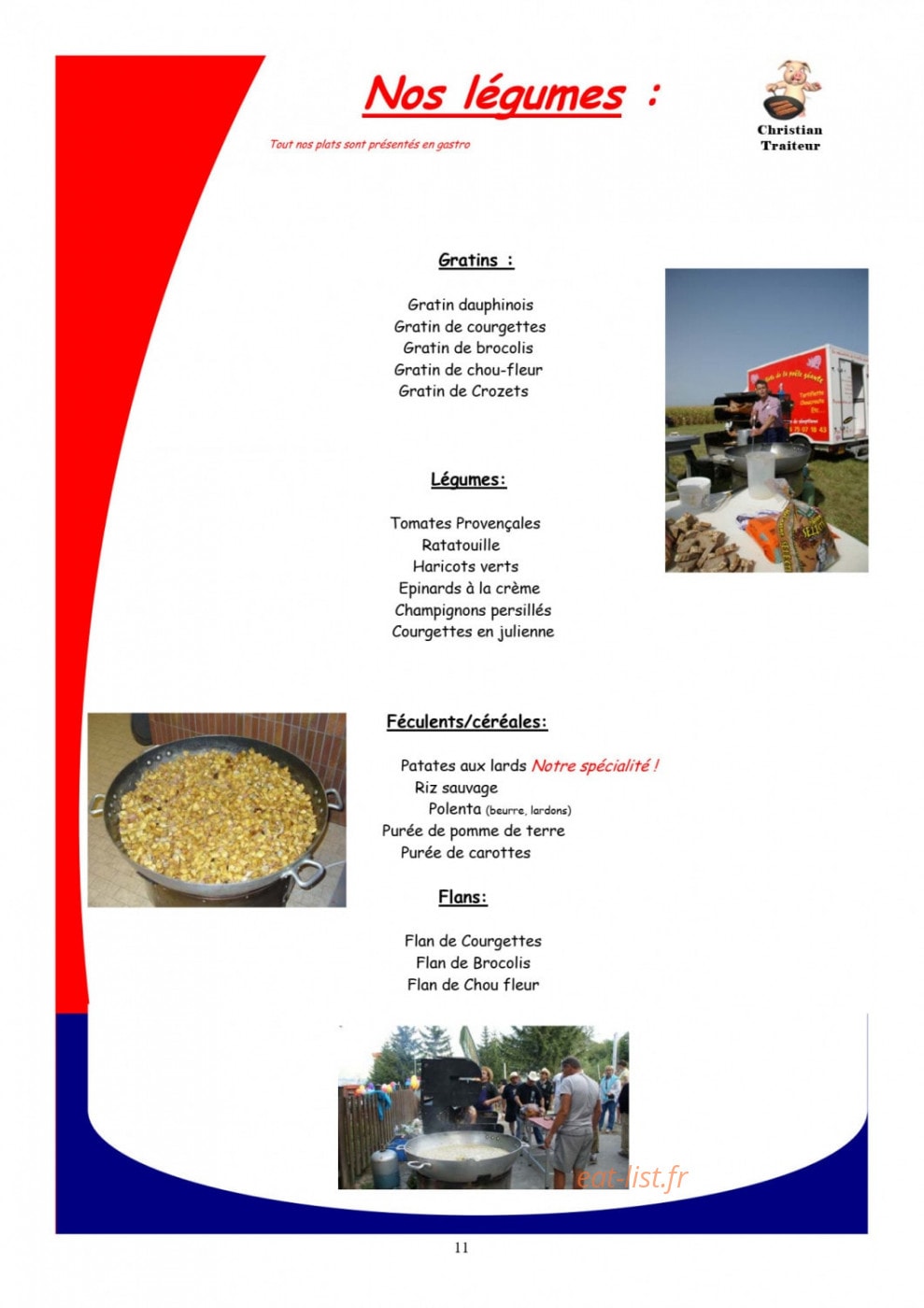 Christian Traiteur — carte page 9