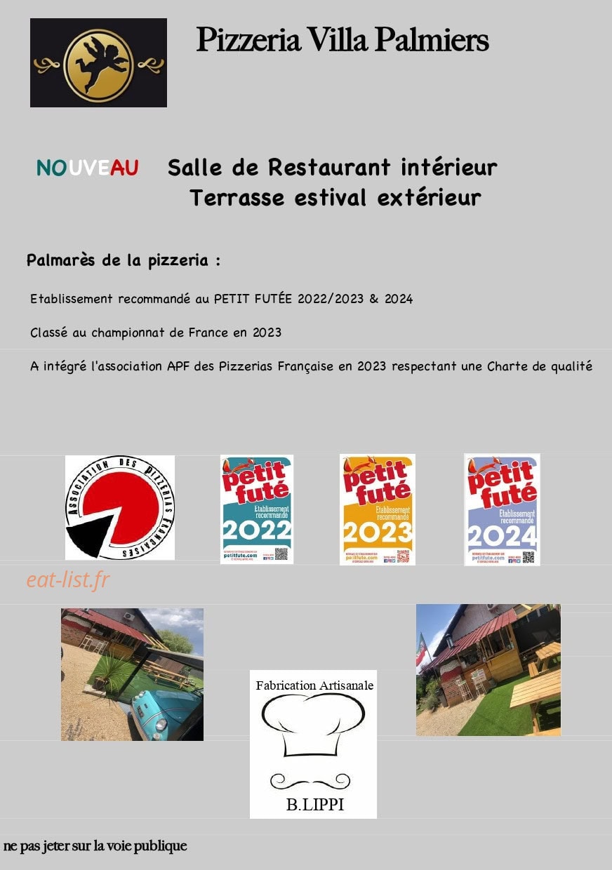 Pizzeria Villa palmiers — carte page 4