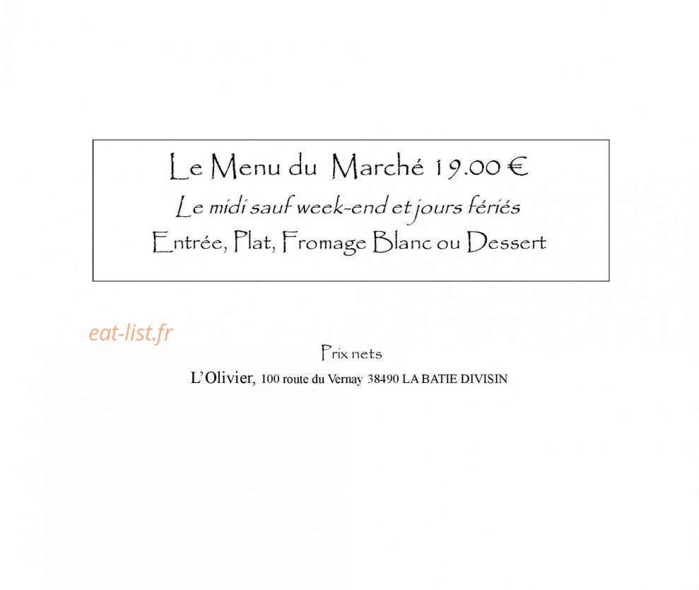 L'Olivier — carte page 2