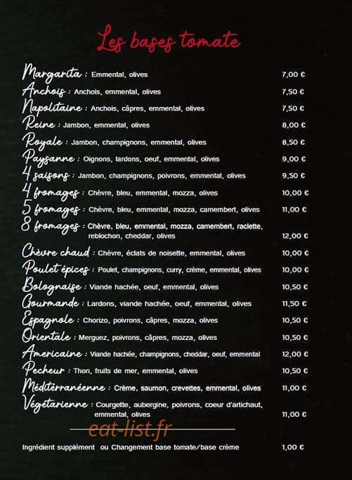 Tradi'Pizz — carte page 2