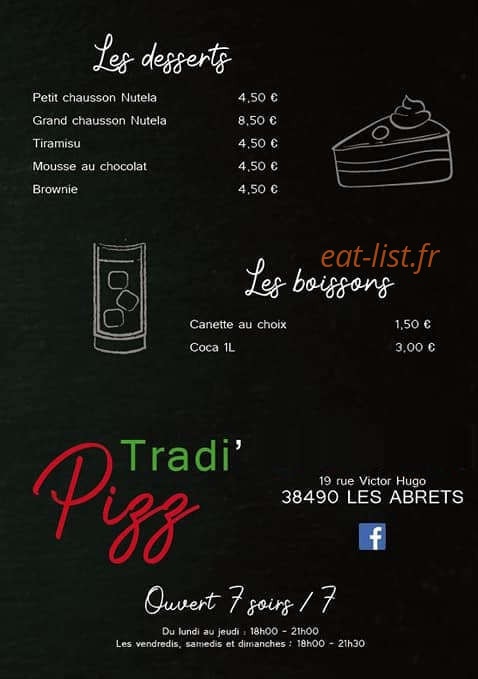 Tradi'Pizz — carte page 4