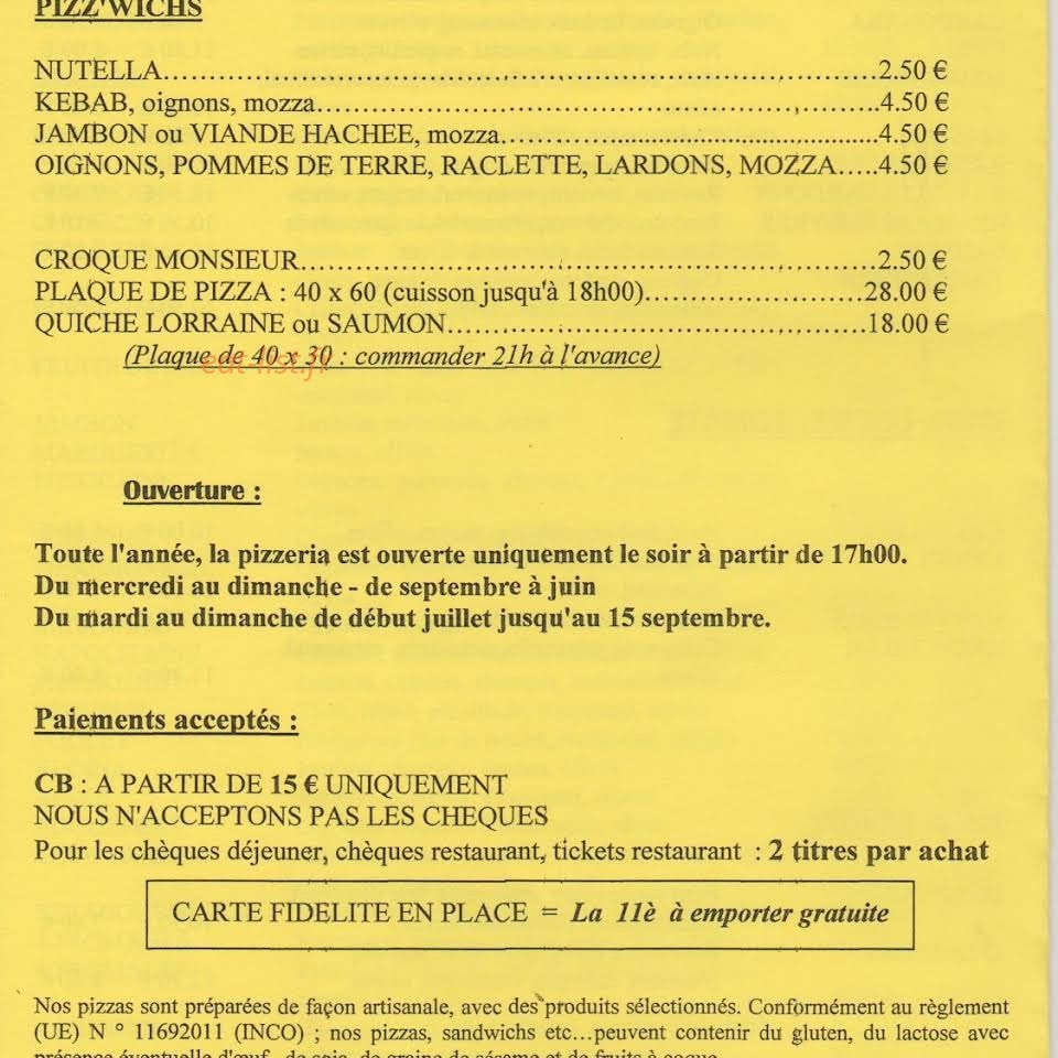Place aux pizzas — carte page 4