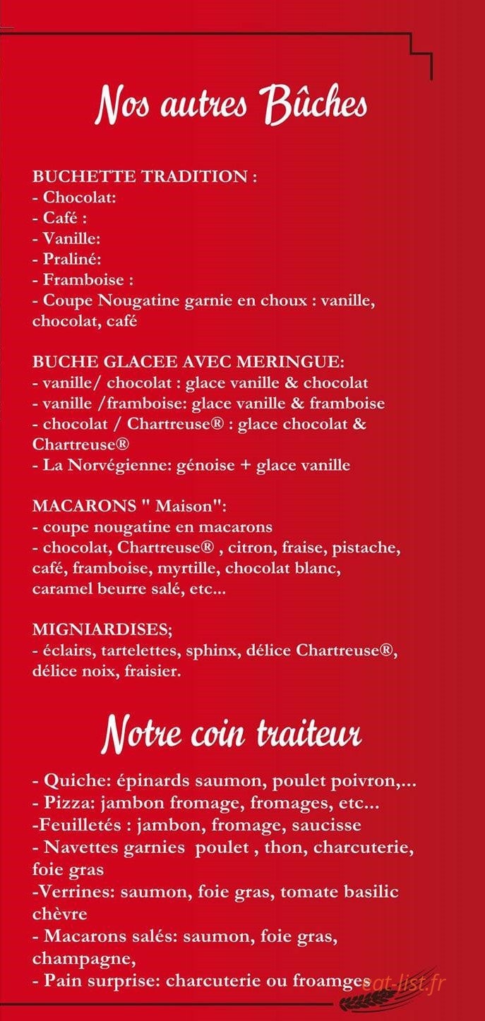 Au Fournil des Saveurs — carte page 2