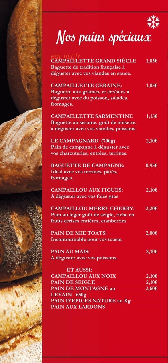 Au Fournil des Saveurs — carte page 3