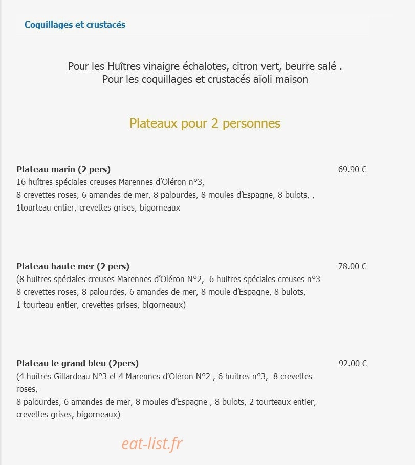 Restaurant L'Eden — carte page 13