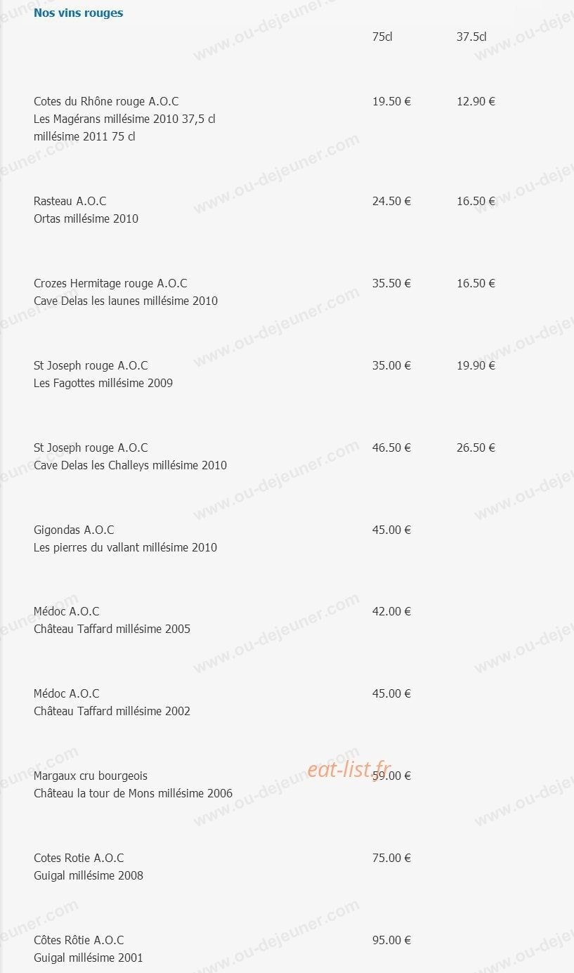 Restaurant L'Eden — carte page 22