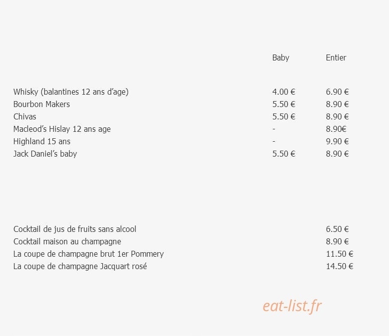 Restaurant L'Eden — carte page 16