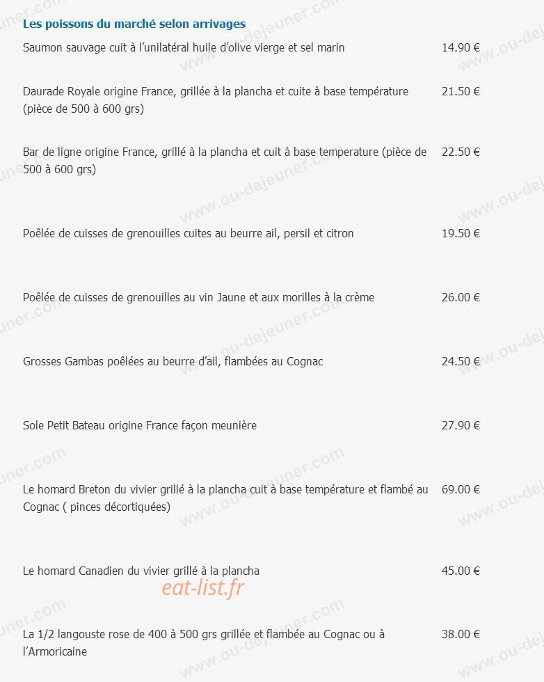 Restaurant L'Eden — carte page 2