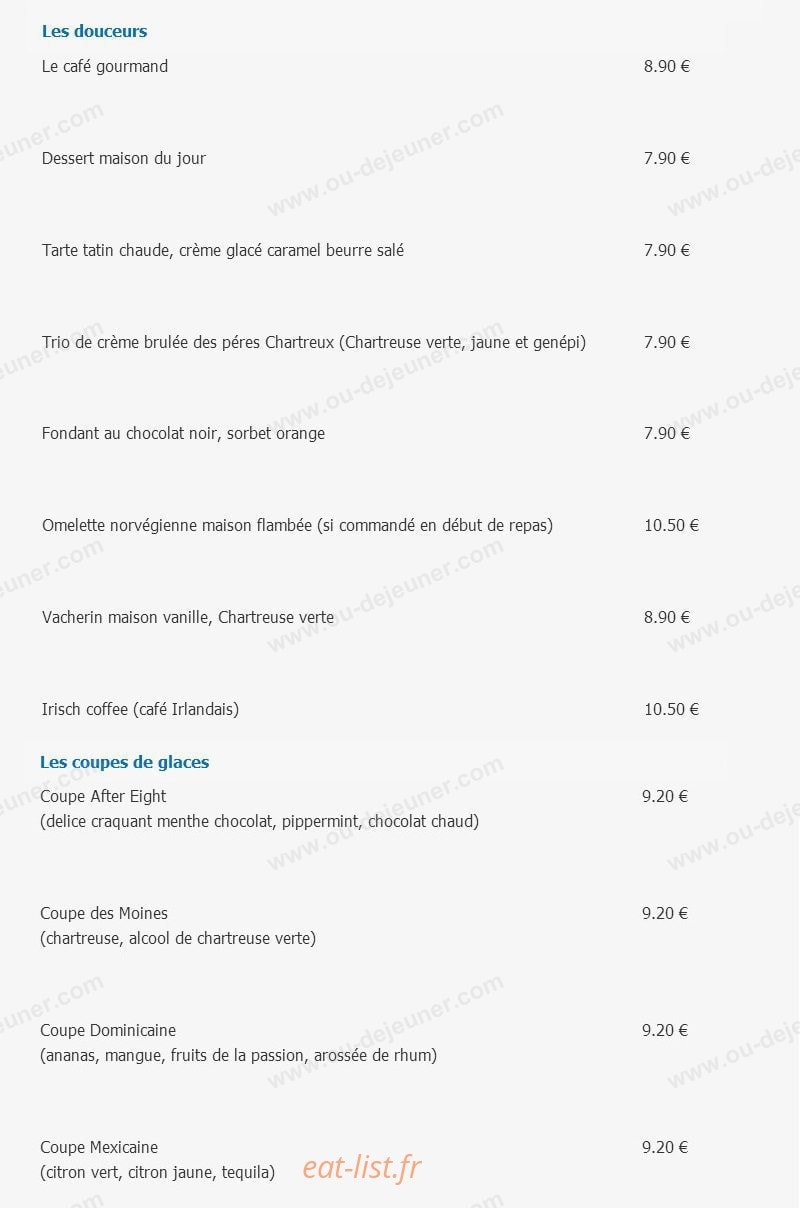 Restaurant L'Eden — carte page 4