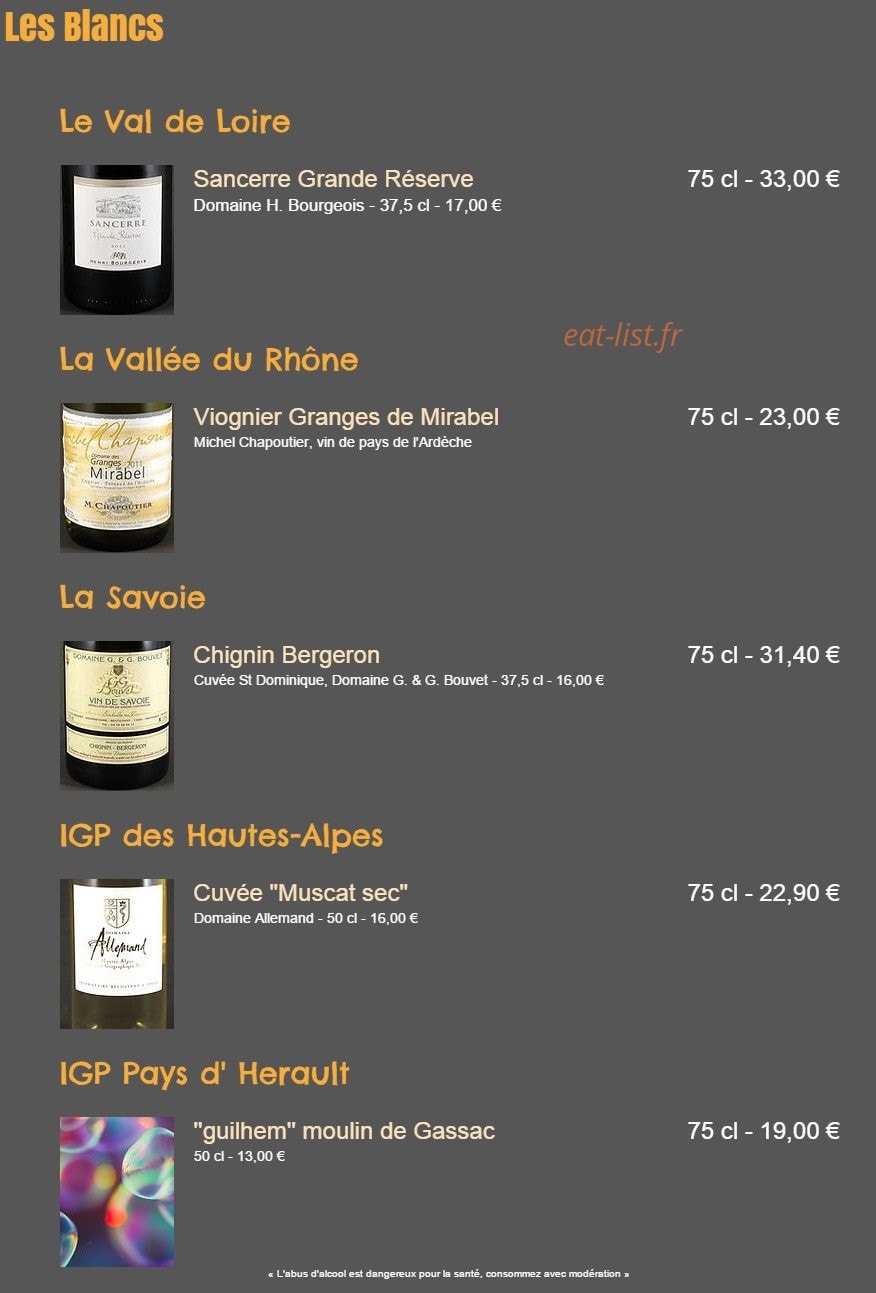 Restaurant Le Valgo — carte page 22