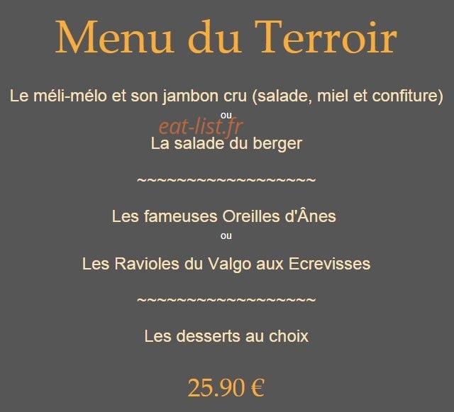 Restaurant Le Valgo — carte page 14