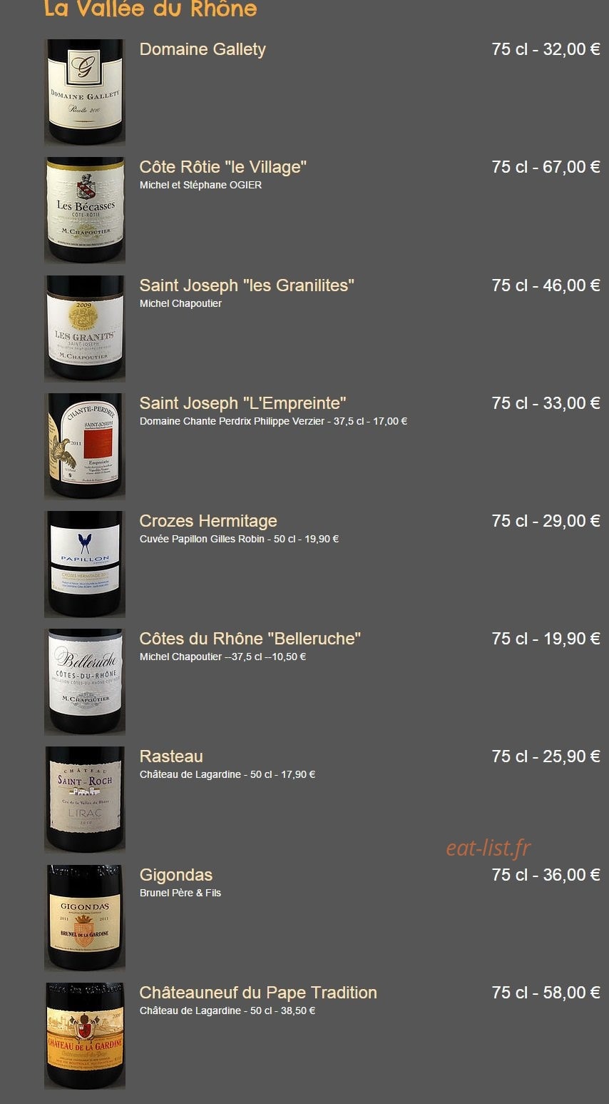 Restaurant Le Valgo — carte page 24