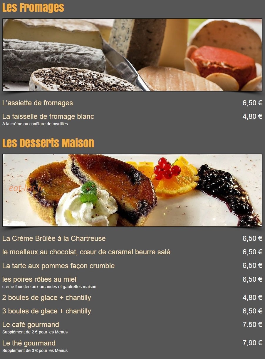 Restaurant Le Valgo — carte page 5