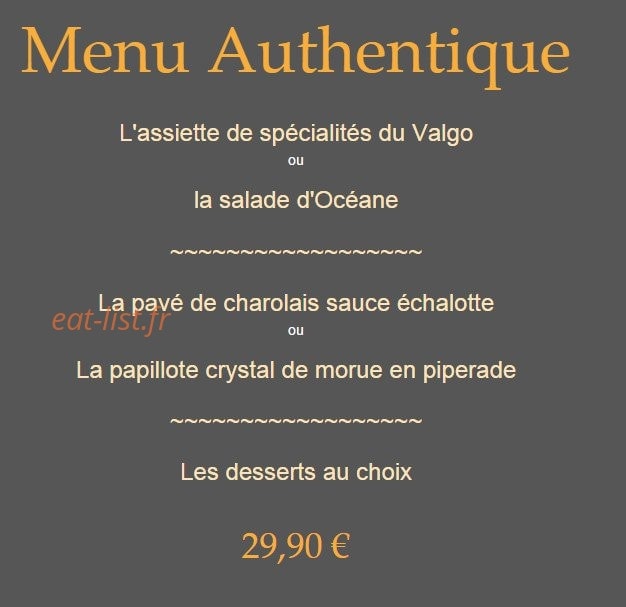 Restaurant Le Valgo — carte page 13